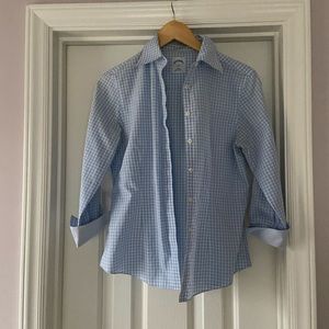 5 for $20 🎉 Brooks Brothers 346 Blue Checked Gingham Shirt Size 2